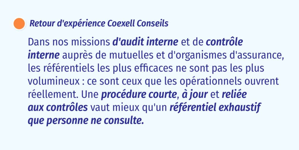 Retour d'expérience coexell - contrôle interne